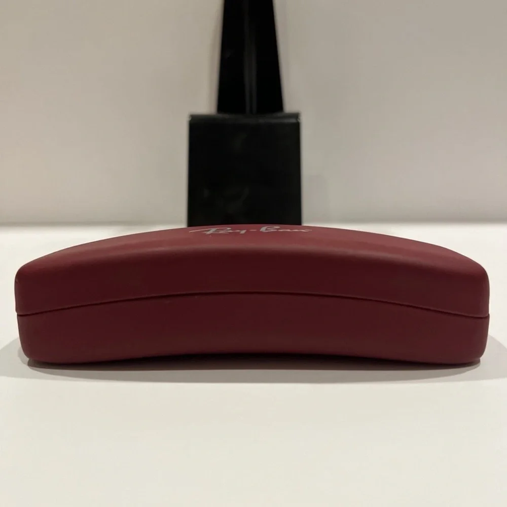 Ray-Ban Red Burgundy Maroon Slim Hard Clamshell Glasses Case Hard Shell